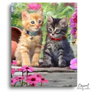 Charming Kitten Garden Delight - Paint By Numbers Kit