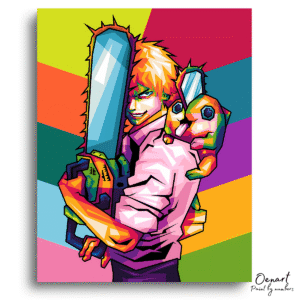 Chainsaw Man: Denji and Pochita Pop Art - Anime Diamond Painting