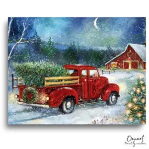 Festive Red Truck Escape - Paint By Numbers Kit