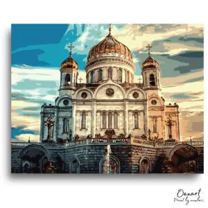 Majestic Cathedral Sunset Serenity - Paint By Numbers Kit