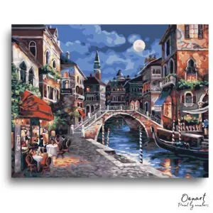 Charming Venetian Bridge Night - Paint By Numbers Kit