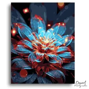Vivid Blue Floral Focus - Paint By Numbers Kit