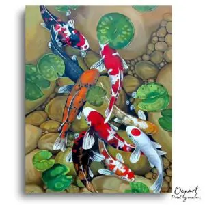 Koi Fish Pond Tranquility - Paint By Numbers Kit