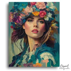 Majestic Floral Portrait Elegance - Paint By Numbers Kit