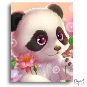 Whimsical Panda Blossom Moment - Paint By Numbers Kit