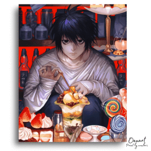 Death Note: Lawliet L Eating Cake - Anime Diamond Painting