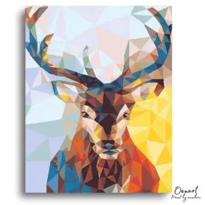 Geometric Deer Color Pop - Paint By Numbers Kit