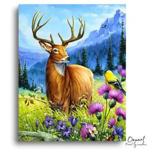 Majestic Deer Wildflower Morning - Paint By Numbers Kit