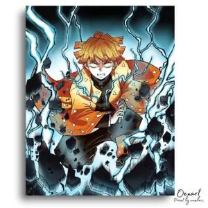 Demon Slayer: Blue Thunder - Anime Paint By Numbers Kit