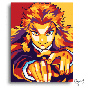 Demon Slayer: Rengoku Wpap Pop Art - Anime Diamond Painting