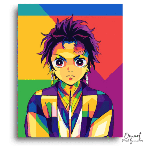 Demon Slayer: Tanjiro Kamado Pop Art - Anime Paint By Numbers Kit