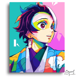 Demon Slayer: Tanjiro Kamado Wpap Pop Art - Anime Diamond Painting