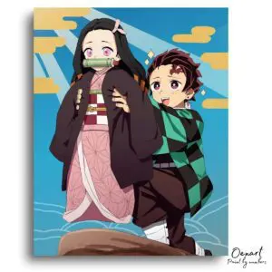 Demon Slayer: Tanjirou & Nezuko - Anime Paint By Numbers Kit