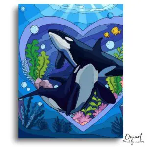 Majestic Dolphin Heart Escape - Paint By Numbers Kit