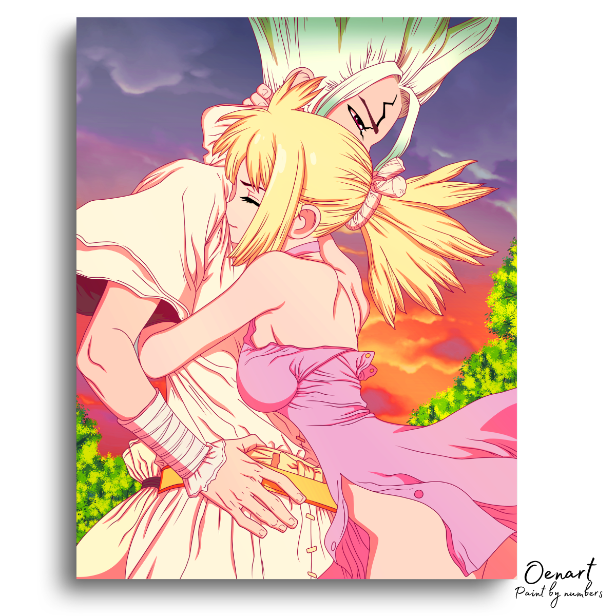Sunset Hug Colorful Canvas - Paint By Numbers Kit