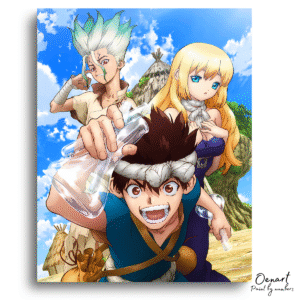 Dr. Stone: Senku Chrome and Ruri - Anime Diamond Painting