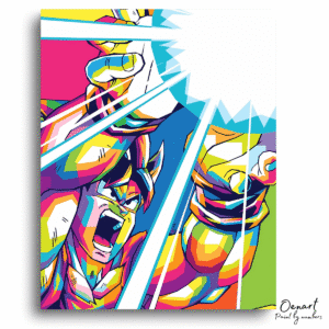 Dragon Ball Z: Colorful Goku Kamehameha Pop Art - Anime Diamond Painting