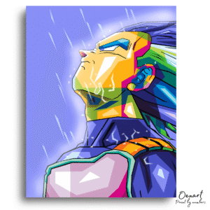 Dragon Ball Z: Vegeta in the Rain Pop Art - Anime Diamond Painting