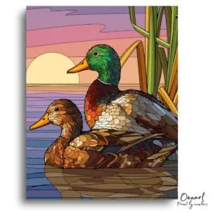 Sunset Serene Ducks Harmony - Paint By Numbers Kit