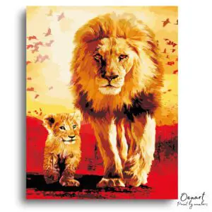 Majestic Lion Bond Sunset - Paint By Numbers Kit