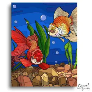 Colorful Goldfish Pond Escape - Paint By Numbers Kit