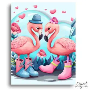 Charming Flamingo Romance Retreat - Paint By Numbers Kit