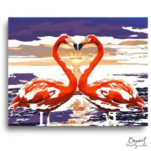 Radiant Flamingo Sunset Romance - Paint By Numbers Kit