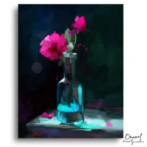 Luminous Floral Bottle Stillness - Paint By Numbers Kit