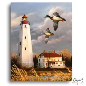Majestic Ducks Lighthouse Calm - Paint By Numbers Kit
