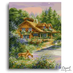 Tranquil Woodland Cabin Escape - Paint By Numbers Kit
