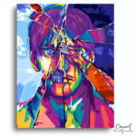 Fragmented Neon Portrait Reveal - Paint By Numbers Kit