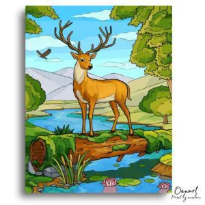 Majestic Deer Stream Escape - Paint By Numbers Kit
