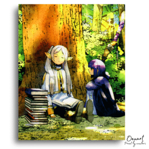 Frieren Beyond Journey's End: Frieren Sleeping and Fern - Anime Diamond Painting