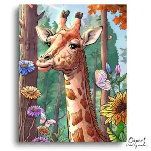 Whimsical Giraffe Woodland Retreat - Paint By Numbers Kit