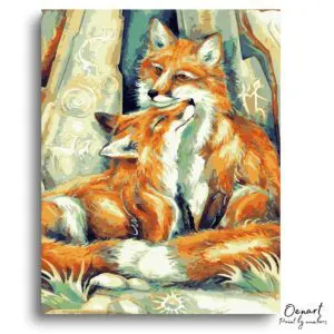 Majestic Fox Family Serenity - Paint By Numbers Kit
