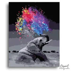 Majestic Elephant Splash Dream - Paint By Numbers Kit