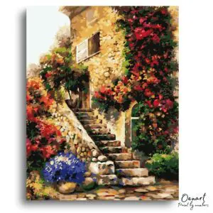 Sunlit Stone Stairway Escape - Paint By Numbers Kit