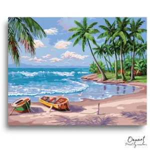 Tranquil Tropical Shore Escape - Paint By Numbers Kit