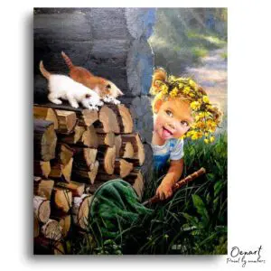 Playful Kittens Woodland Charm - Paint By Numbers Kit