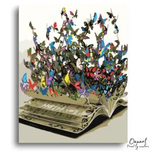 Colorful Butterfly Book Escape - Paint By Numbers Kit