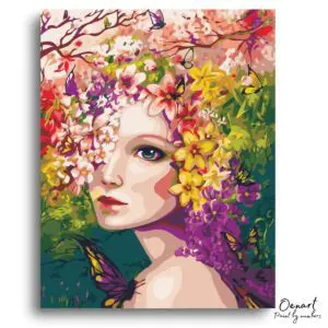 Radiant Floral Portrait Escape - Paint By Numbers Kit