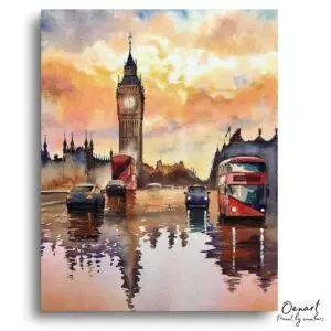 Vibrant London Rainy Dusk - Paint By Numbers Kit