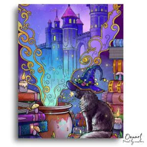 Enchanted Cat Fantasy Dreamscape - Paint By Numbers Kit