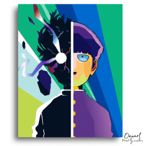 Mob Psycho 100: Colorful Shigeo Pop art - Anime Diamond Painting