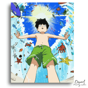 Mob Psycho 100: Mob in The Beach - Anime Diamond Painting