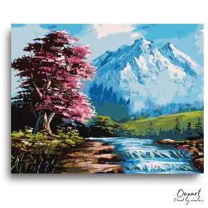 Majestic Mountain Stream Serenity - Paint By Numbers Kit