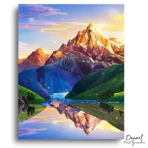 Radiant Mountain Lake Serenity - Paint By Numbers Kit