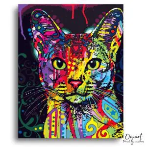 Neon Feline Energy - Paint By Numbers Kit