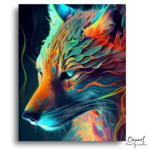 Luminous Neon Fox Portrait - Paint By Numbers Kit