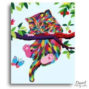 Neon Kitten Escape - Paint By Numbers Kit